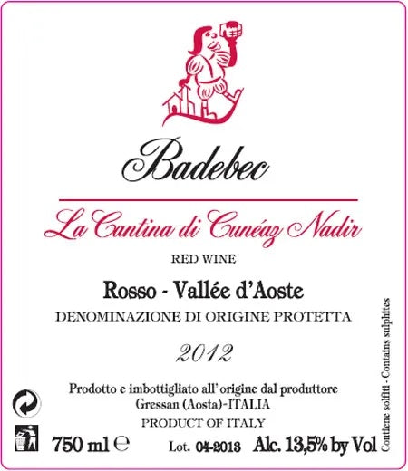 Nadir Cuneaz Vallee d'Aoste Rosso 'Badebec' 2019